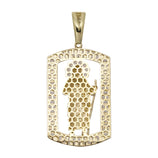 Picture of 1 3/4" Baguette CZ Framed Saint Jude Pendant 10K Yellow Gold