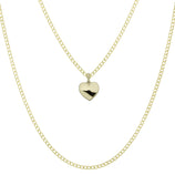 Picture of 3/4" Shiny Heart Pendant Necklace 10K Yellow Gold