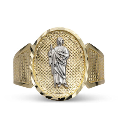 Picture of Oval Saint Jude Signet Ring 10K Yellow Gold