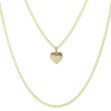 Picture of 3/4" Shiny Heart Pendant Necklace 10K Yellow Gold