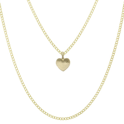 Picture of 3/4" Shiny Heart Pendant Necklace 10K Yellow Gold