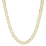Picture of Pave Miami Curb Link Chain Necklace 10K Yellow White Gold - Solid