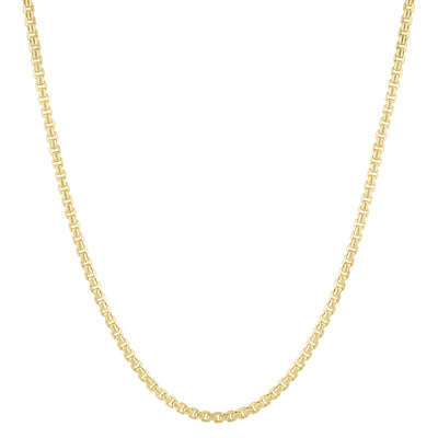 Picture of Round Box Link Chain Necklace 10K Yellow Gold - Hollow