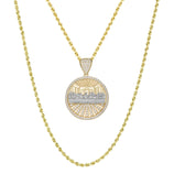 Picture of 1 3/4" The Last Supper Round CZ Medallion Pendant & Chain Necklace Set 10K Yellow Gold