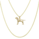 Picture of 7/8" Diamond Cut Dog Pendant & Chain Necklace Set 10K Yellow Gold