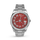 Picture of Rolex Datejust Diamond Bezel Watch 41mm Red Roman Dial | 3.15ct