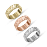 Picture of Woven Pattern Comfort Fit Wedding Band Gold - Solid