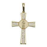 Picture of 1 1/2" CZ Saint Jude Cross Pendant 10K Yellow Gold