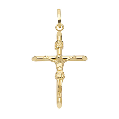 Picture of 1 3/8" INRI Jesus Crucifix Cross Pendant 10K Yellow Gold