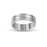 Picture of Brushed Double Stripe Comfort Fit Wedding Band Platinum - Solid