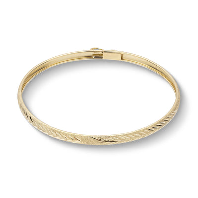 Picture of 4mm Florentine Design Bangle Bracelet 10K Yellow Gold