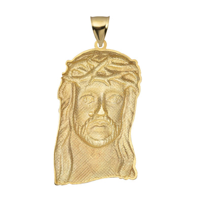 Picture of Textured Face of Jesus Pendant 10K Yellow Gold