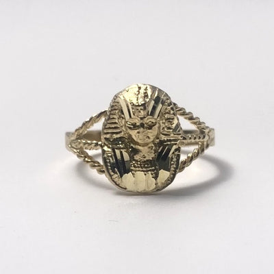 Picture of Diamond-Cut Egyptian Pharaoh King Ring 10K Yellow Gold