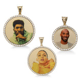 Picture of Diamond-Frame Picture Memory Medallion Pendant 14K Yellow Gold