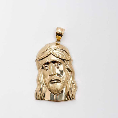 Picture of Shiny Jesus Pendant Solid 10K Yellow Gold