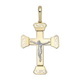 Picture of 1 3/4" Byzantine Crucifix Jesus Cross Pendant 10K Yellow Gold