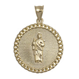 Picture of Curb Link Saint Jude Medallion Pendant 10K Yellow Gold