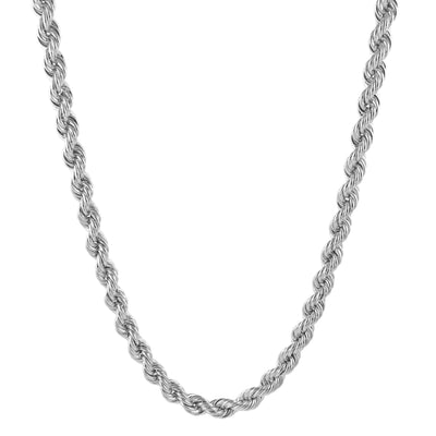 Picture of Rope Chain Necklace 14K White Gold - Hollow