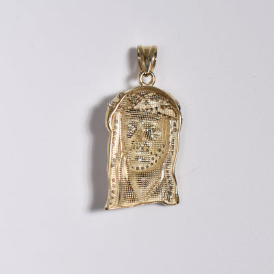 Picture of 1 1/2" CZ Jesus Pendant 10K Yellow Gold