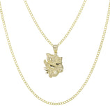 Picture of 1 1/4" Diamond Cut Koala Pendant & Chain Necklace Set 10K Yellow Gold