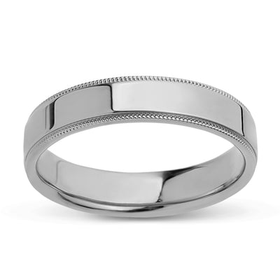 Picture of Milgrain Comfort Fit Wedding Band Platinum - Solid