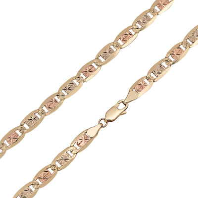 Picture of Valentino Link Chain Necklace 10K Tri-Color Gold
