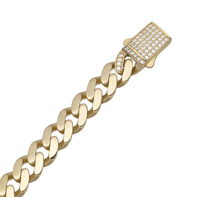 Picture of Baguette CZ St. Jude Cuban Link Chain Bracelet 10K Yellow Gold