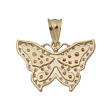 Picture of 3/4" Pink CZ Butterfly Pendant 10K Yellow Gold