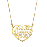 Picture of Ladies Heart Name Plate Necklace 14K Gold - Style 169