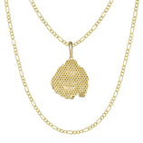 Picture of 1 3/4" CZ Buddha Pendant & Chain Necklace Set 10K Yellow Gold