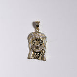 Picture of 1 1/2" CZ Jesus Pendant 10K Yellow Gold