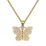 Picture of 3/4" CZ Butterfly Pendant Necklace 10K Yellow Gold