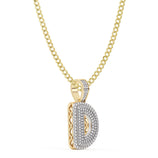 Picture of Women's Diamond "D" Initial Letter Necklace 0.32ct Solid 10K Yellow Gold