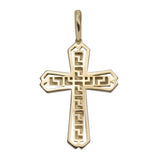 Picture of 2" Byzantine Cross Crucifix Jesus Pendant 10K Yellow Gold