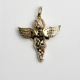 Picture of 1.75" Praying Angel CZ Pendant Solid 10K Yellow Gold