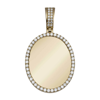Picture of 2" Oval Diamond Picture Memory Pendant 2.01ct 14K Yellow Gold
