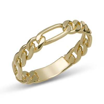 Picture of Women's Figaro Link Chain Ring 10K Yellow Gold