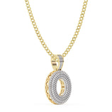 Picture of Women's Diamond "O" Initial Letter Necklace 0.38ct Solid 10K Yellow Gold