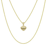 Picture of 3/4" Reversible Heart Necklace 10K Yellow Gold