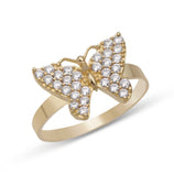 Picture of Women's CZ Butterfly Ring 10K Yellow Gold