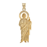 Picture of 1 1/2" Diamond-Cut Saint Jude Pendant 10K Yellow Gold