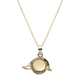 Picture of CZ Evil Eye Pendant Necklace 14K Yellow Gold