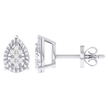 Picture of Women's Miracle Plate Pear Shaped Diamond Stud Earrings 0.04ct 14K Gold