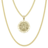 Picture of Lady Guadalupe Virgin Mary Medallion Pendant & Chain Necklace Set 10K Yellow Gold