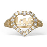 Picture of Women's CZ Heart Love Ring 10K Yellow Gold