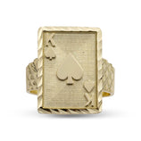 Picture of King of Spades Playing Card Ring 10K Yellow Gold