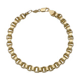 Picture of Byzantine Rolo Link Chain Bracelet 10K Yellow Gold - Hollow