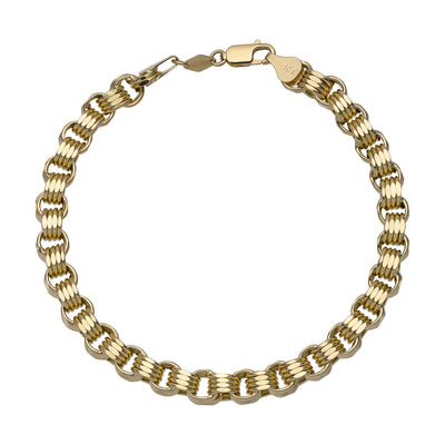 Picture of Women's Byzantine Rolo Link Chain Bracelet 10K Yellow Gold - Hollow