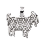 Picture of 1 1/2" Goat Diamond Pendant 7.71ct 14K White Gold