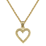 Picture of 3/4" CZ Heart Pendant Necklace 10K Yellow Gold